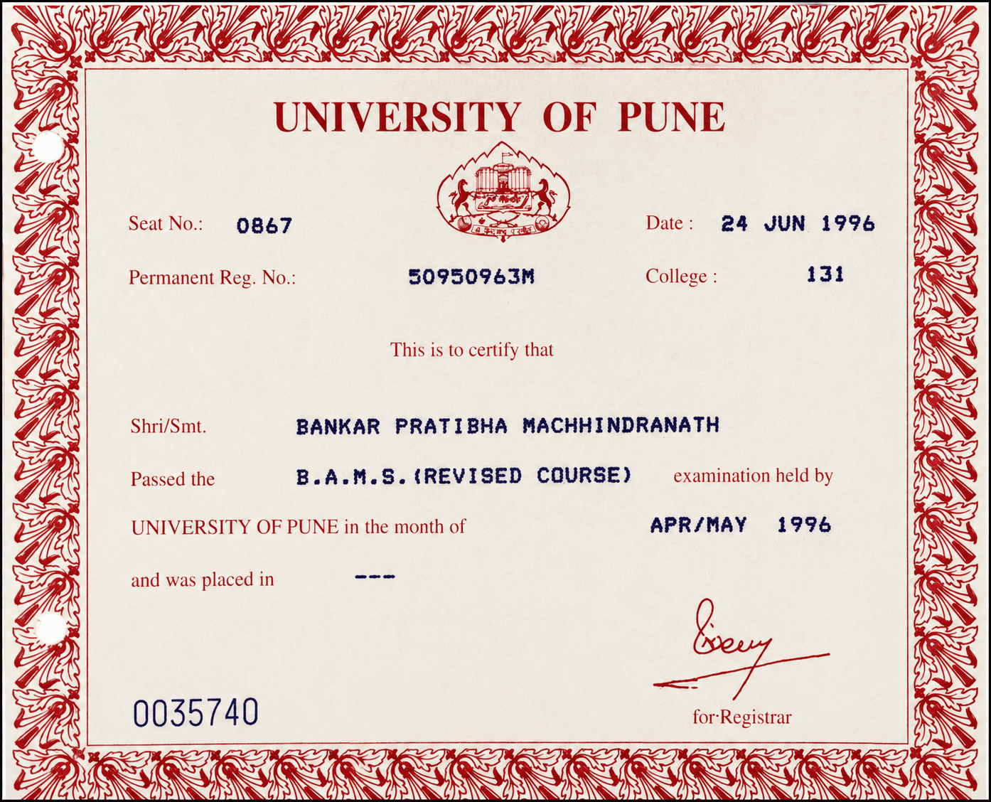 Bachelor of Ayurvedic Medicine and Surgery