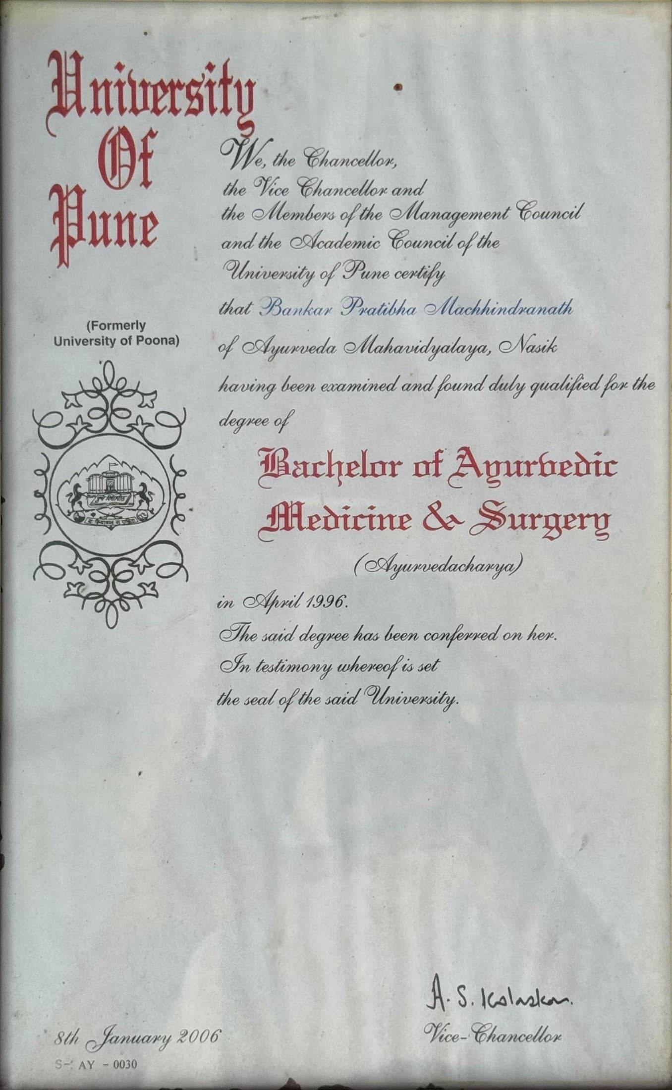 Bachelor of Ayurvedic Medicine and Surgery